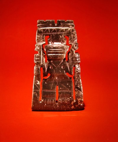 Framed Figurine Pendant from Guacimo, Linea Vieja Area by Pre Columbian Pre Columbian